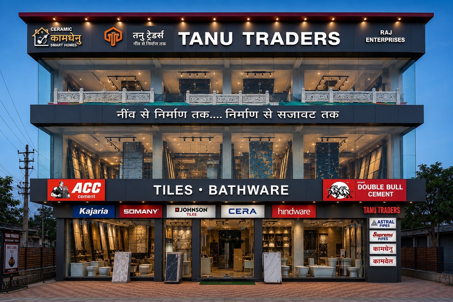 TANU TRADERS showroom front view in Bichhiya